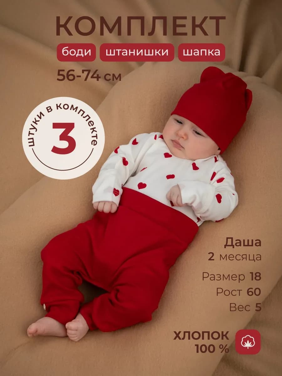 Комплект для новорожденного нательный