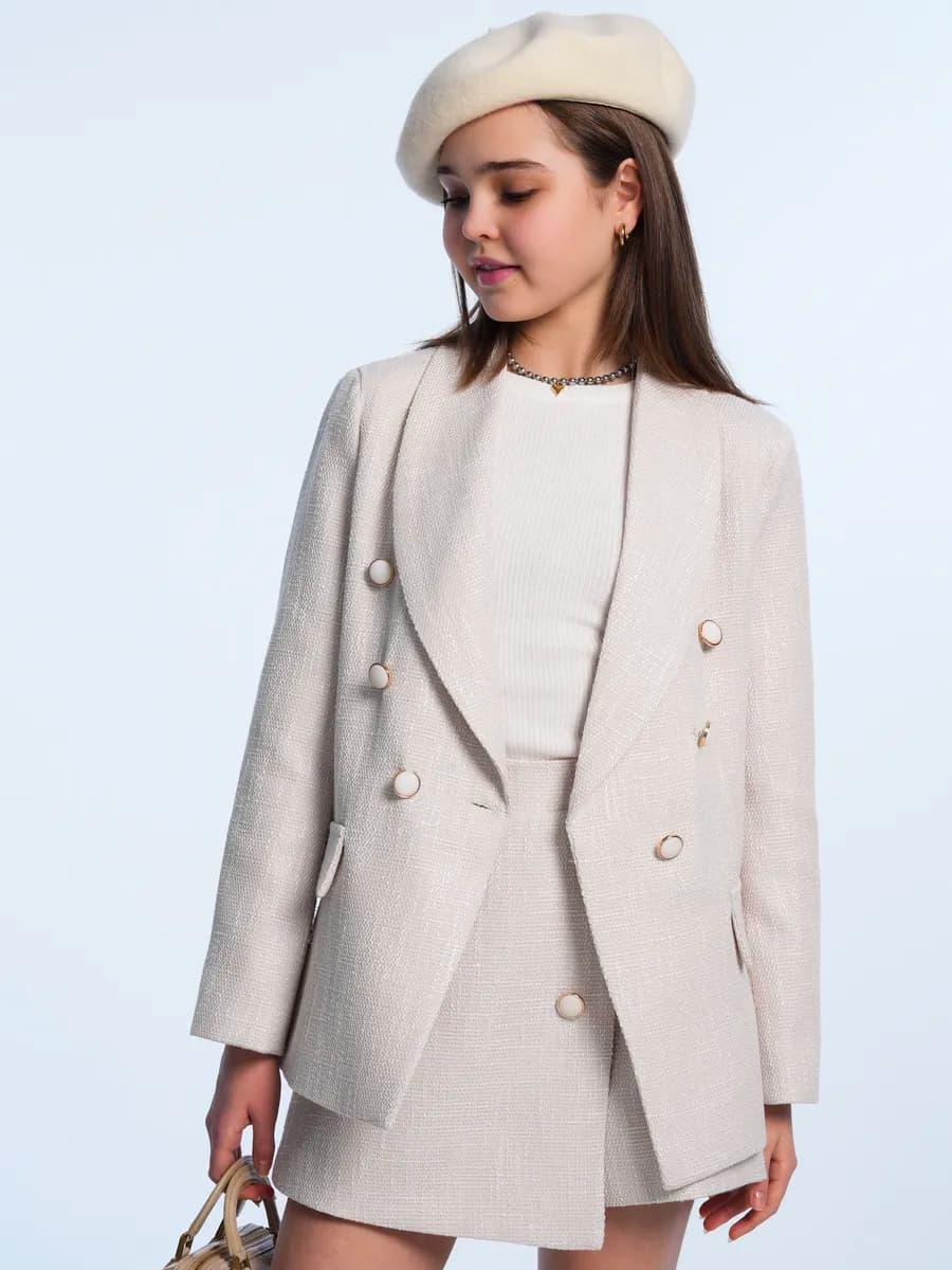 Пиджак жакет твидовый детский нарядный