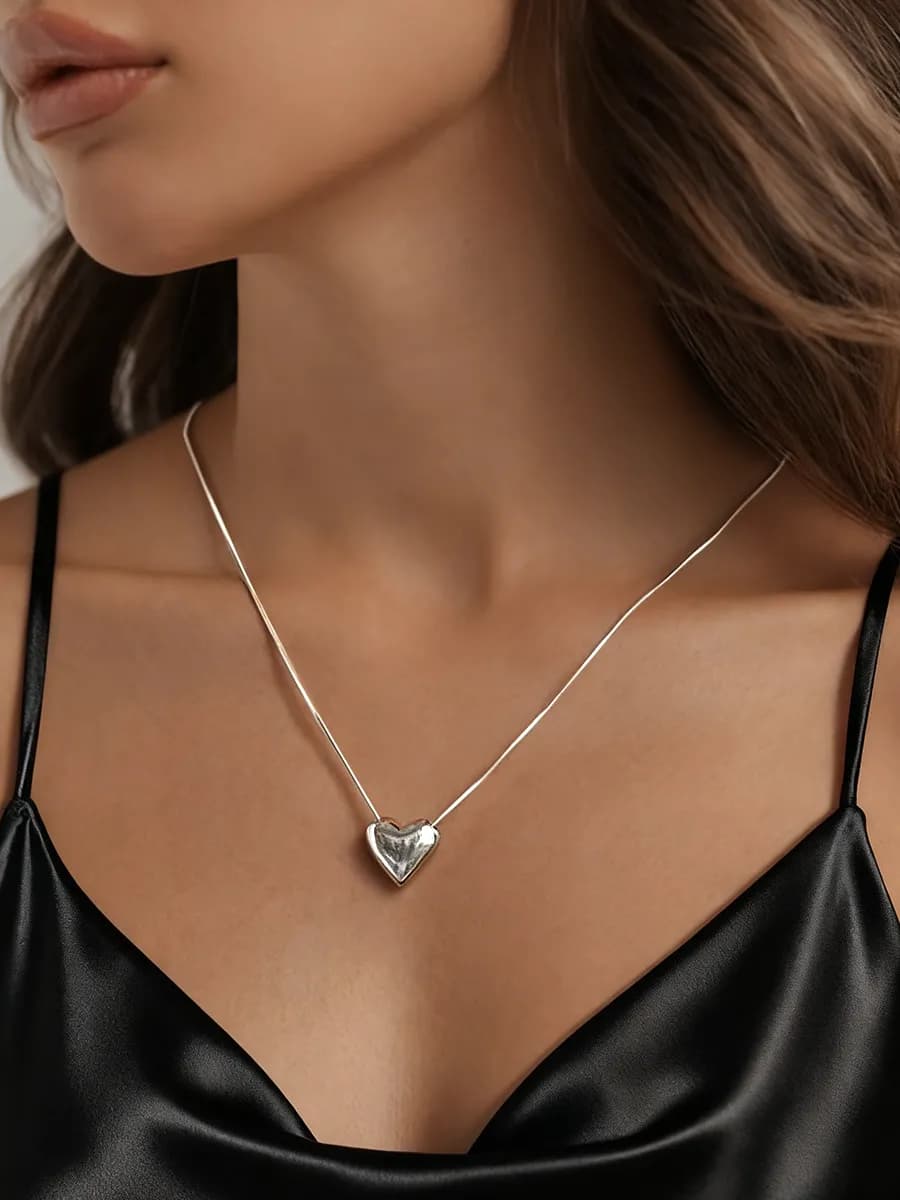 Подвеска сердце на шею бижутерия