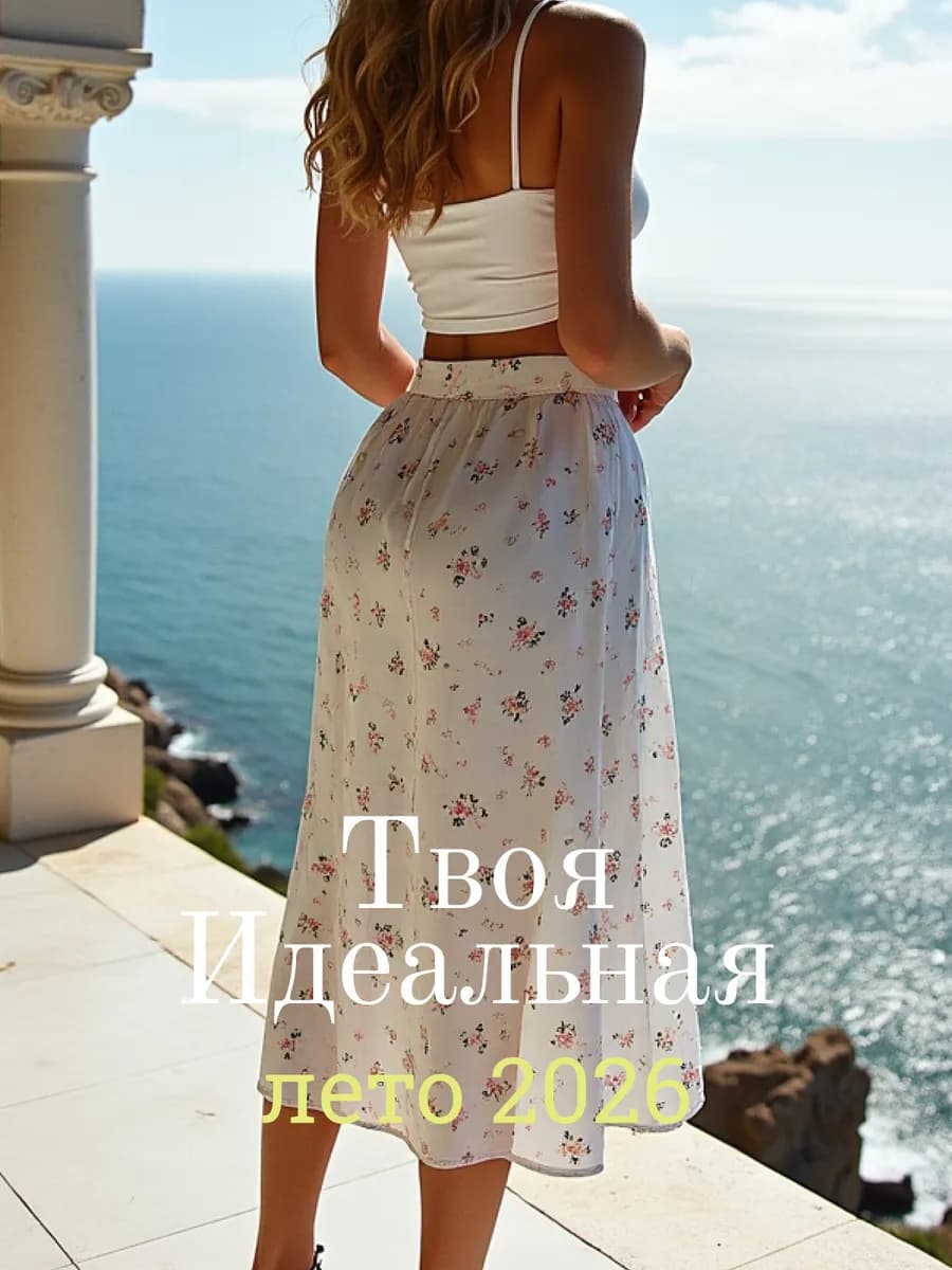 Юбка летняя миди с разрезом