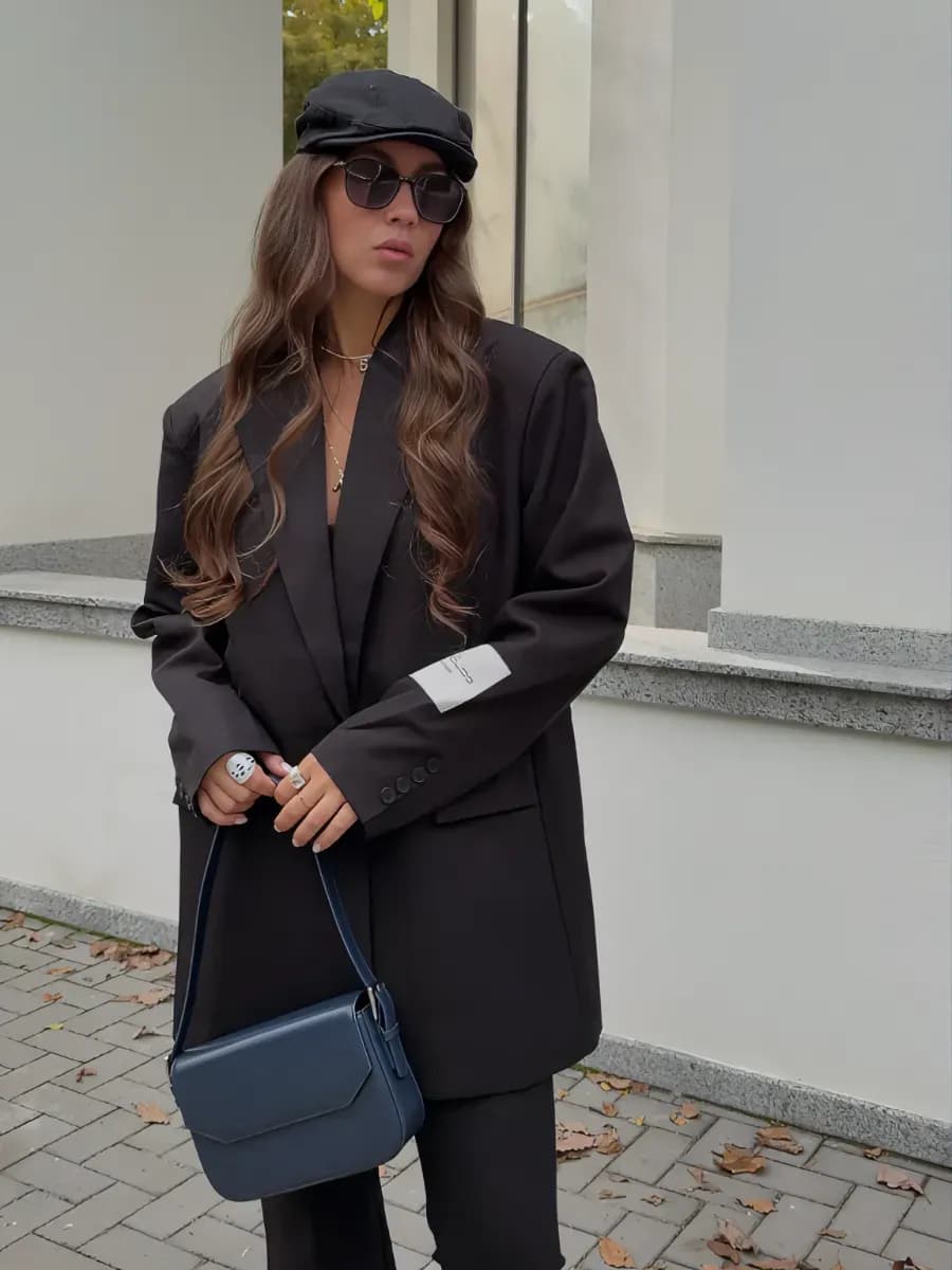 Пиджак оверсайз женский удлиненный - фото 1