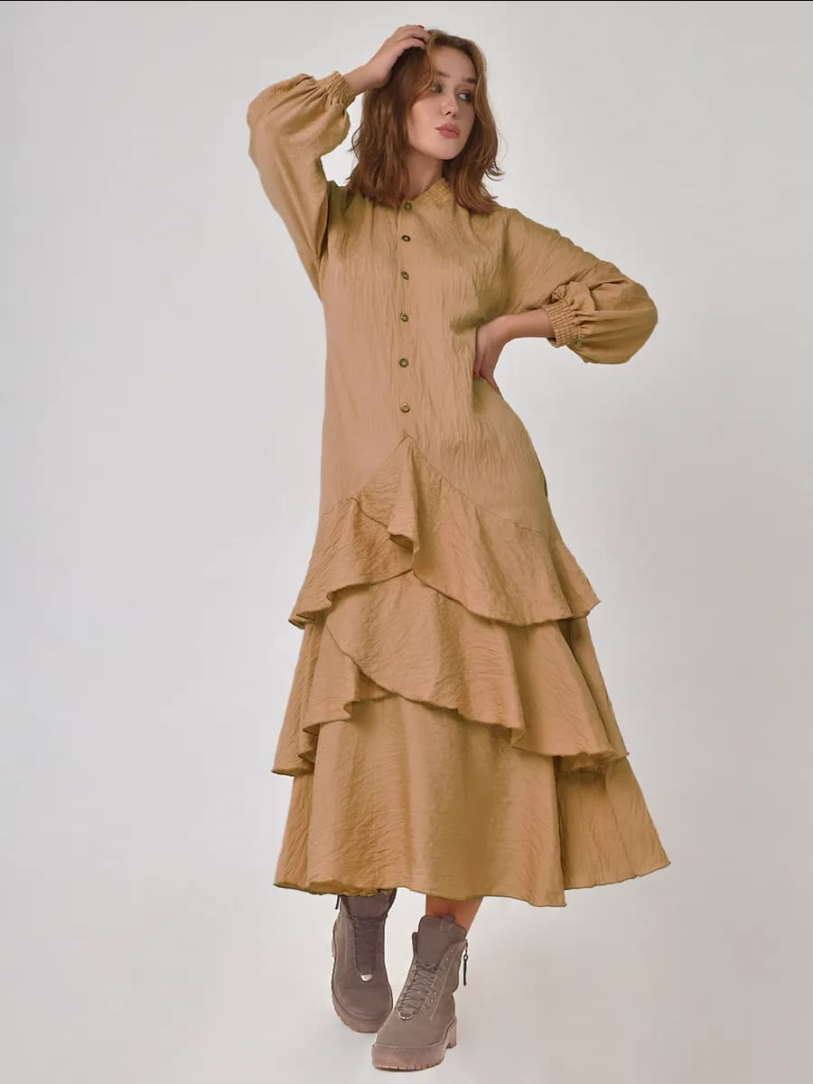 Платье Бохо С Воланами