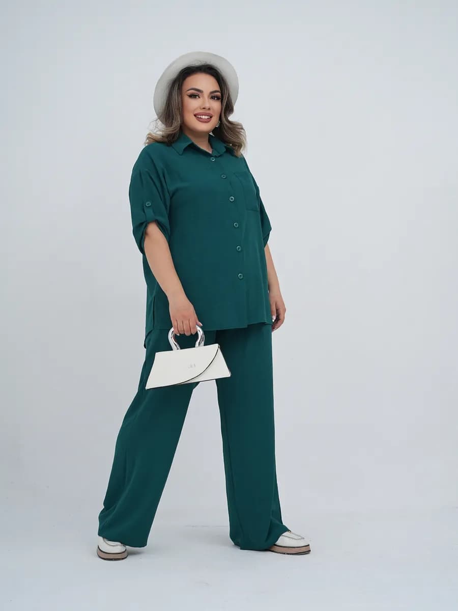 Рубашечный костюм брючный больших размеров