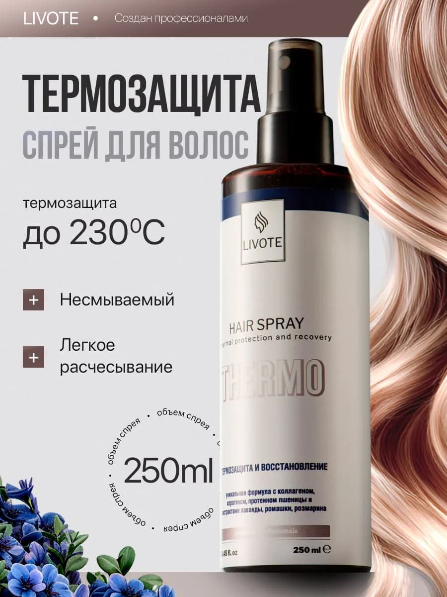 Спрей для волос термозащита для расчесывания - фото 1