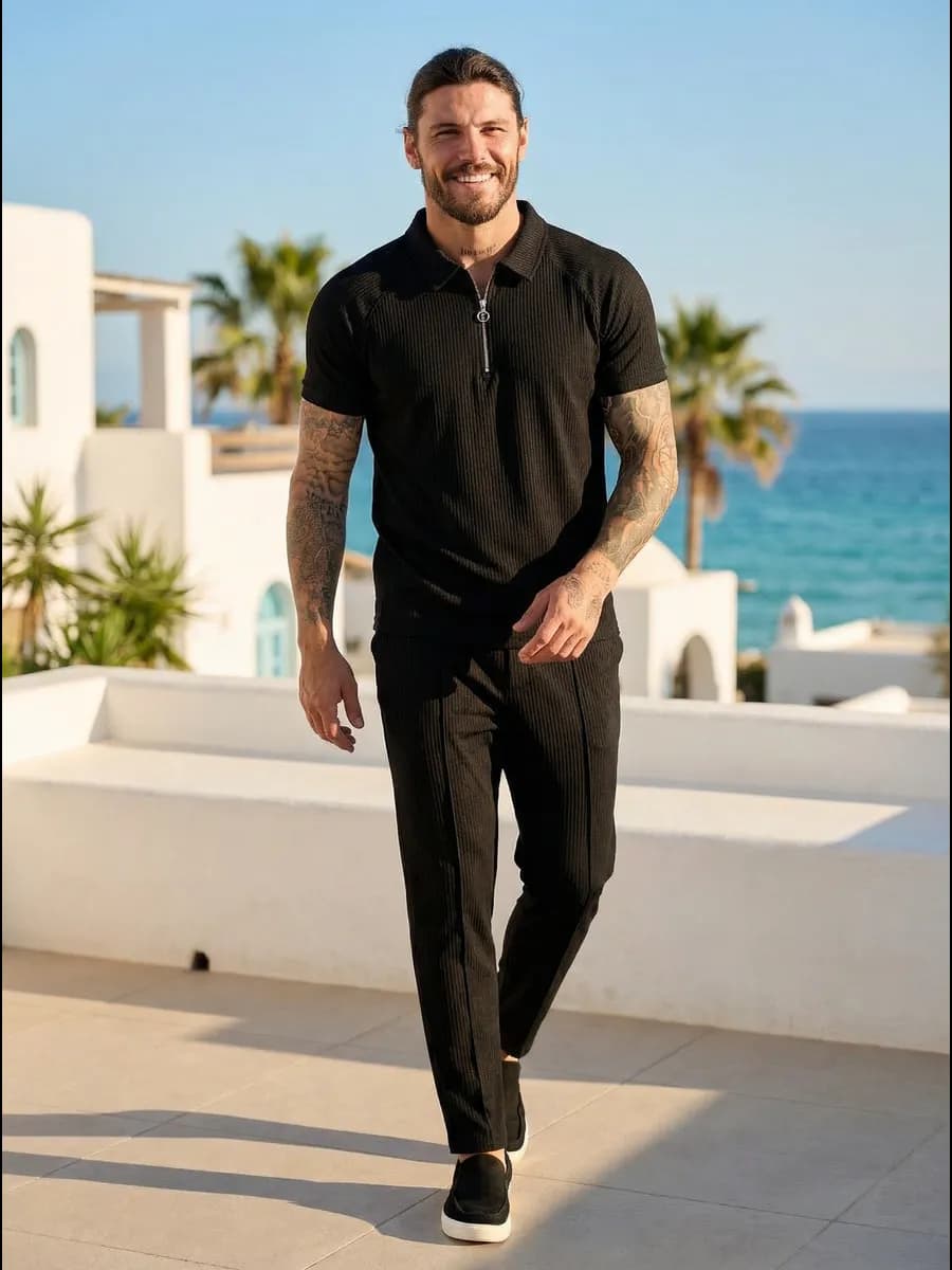 Костюм летний с брюками двойка - фото 1