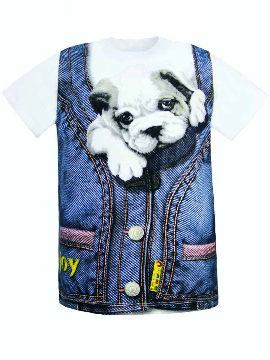 Футболка хлопковая летняя с принтом для подростка