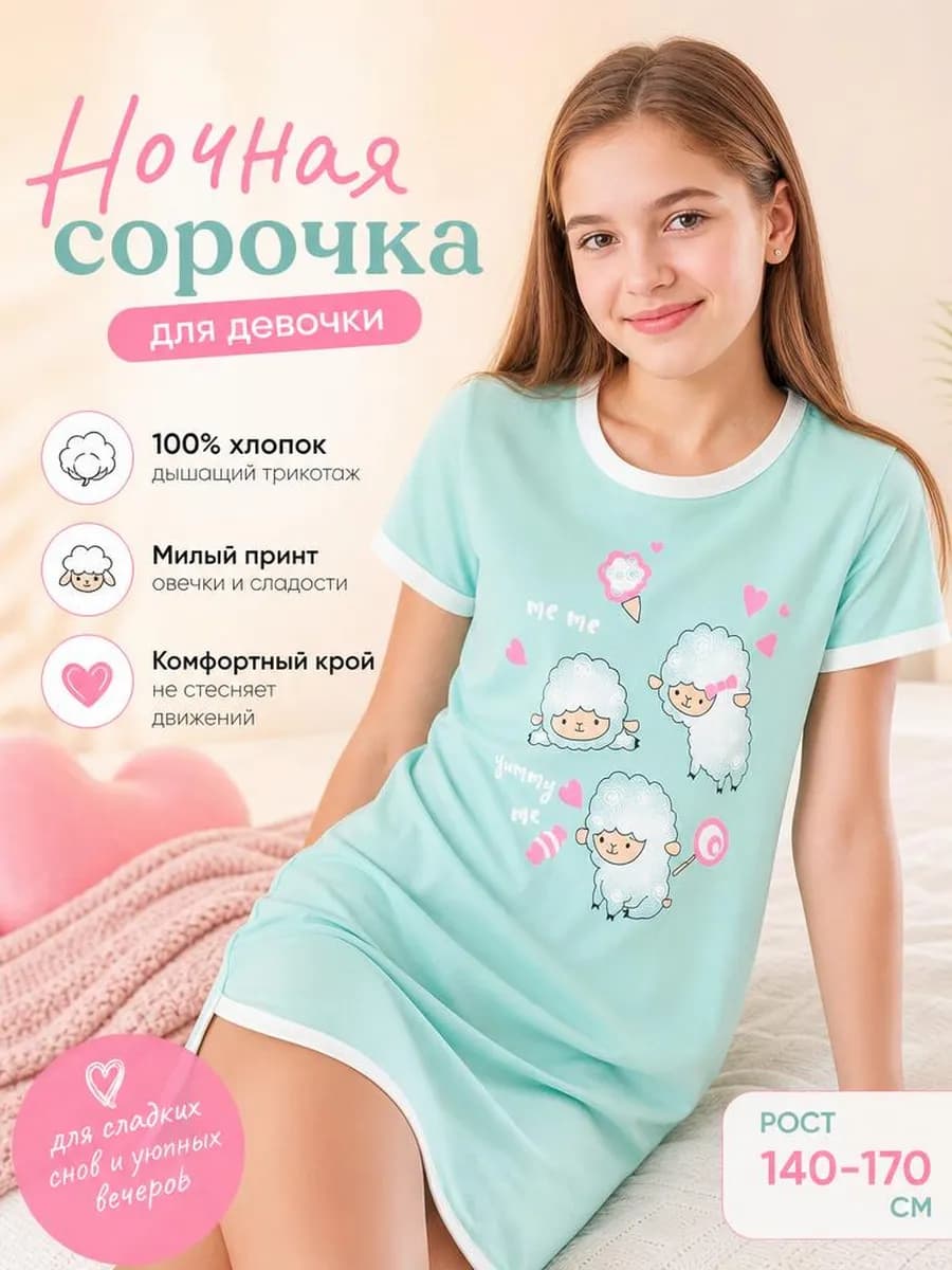 ночная сорочка для девочки подростковая