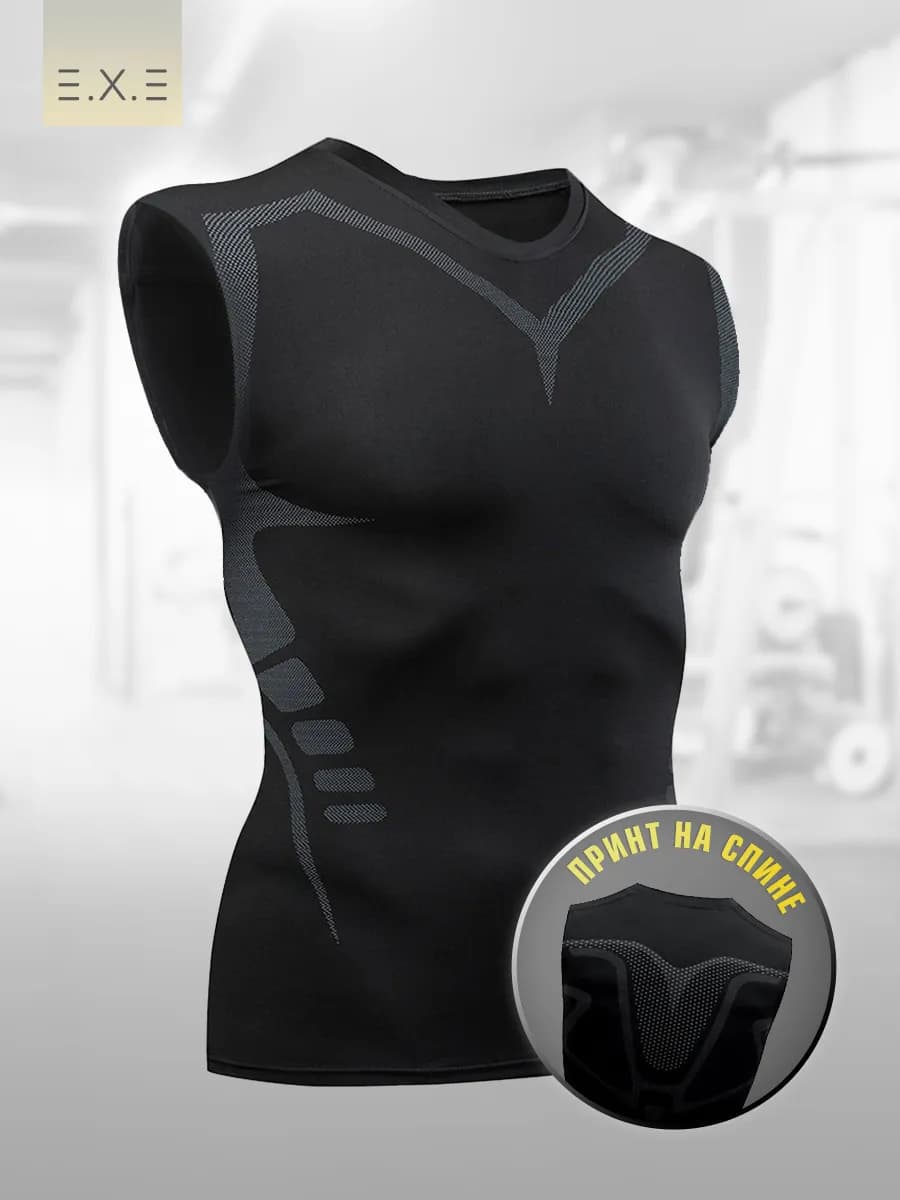 Спортивная футболка без рукавов майка для фитнеса