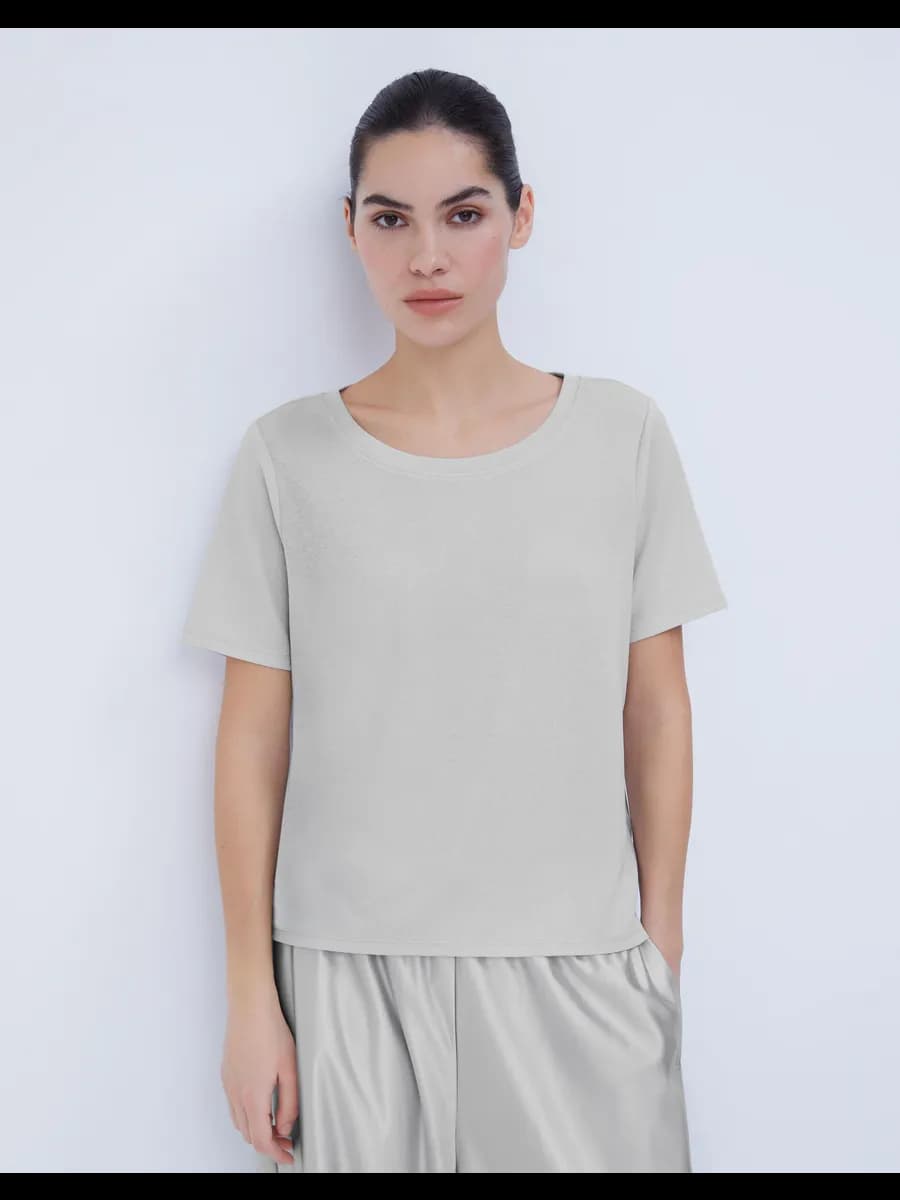 Светло-серая базовая футболка - фото 1