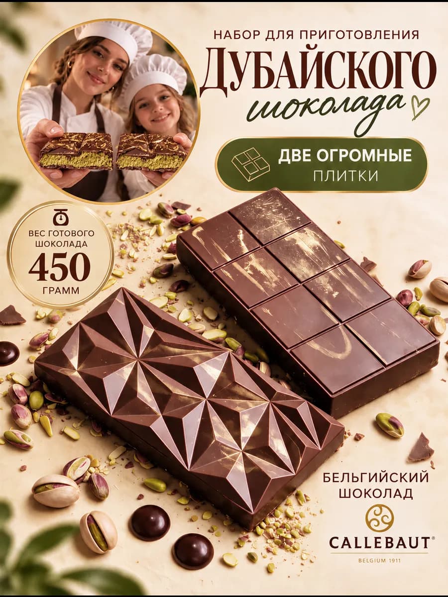 Набор для приготовления Дубайского шоколада 2 плитки Подарок