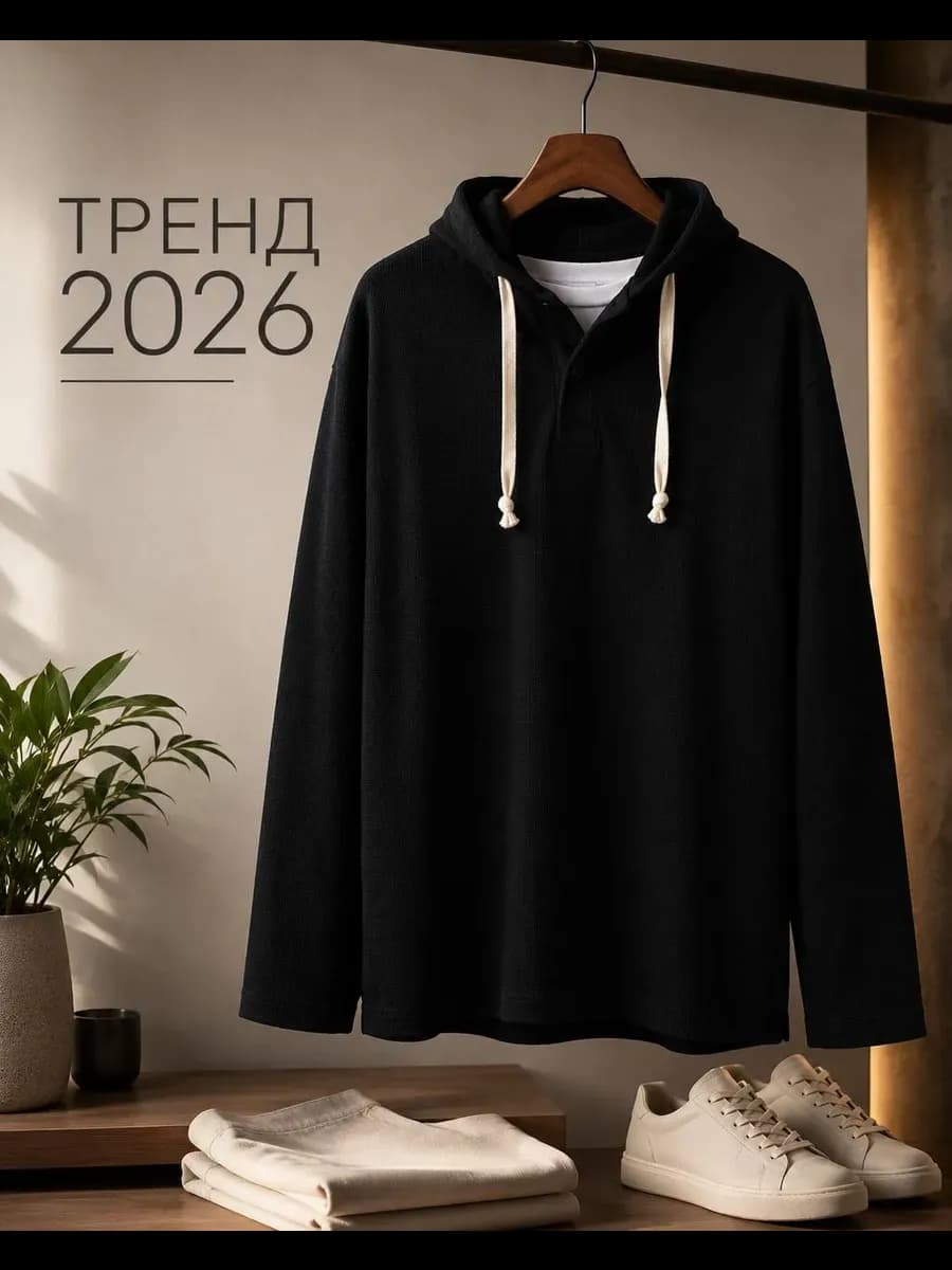 Рубашка муслиновая с капюшоном oversize