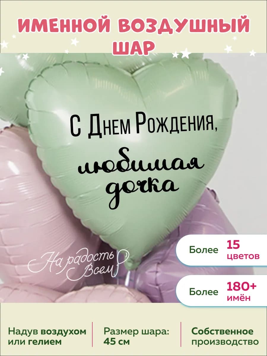 Именной воздушный шар любимая дочка