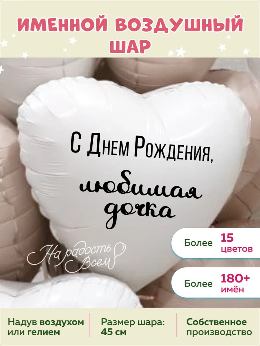 Именной воздушный шар любимая дочка