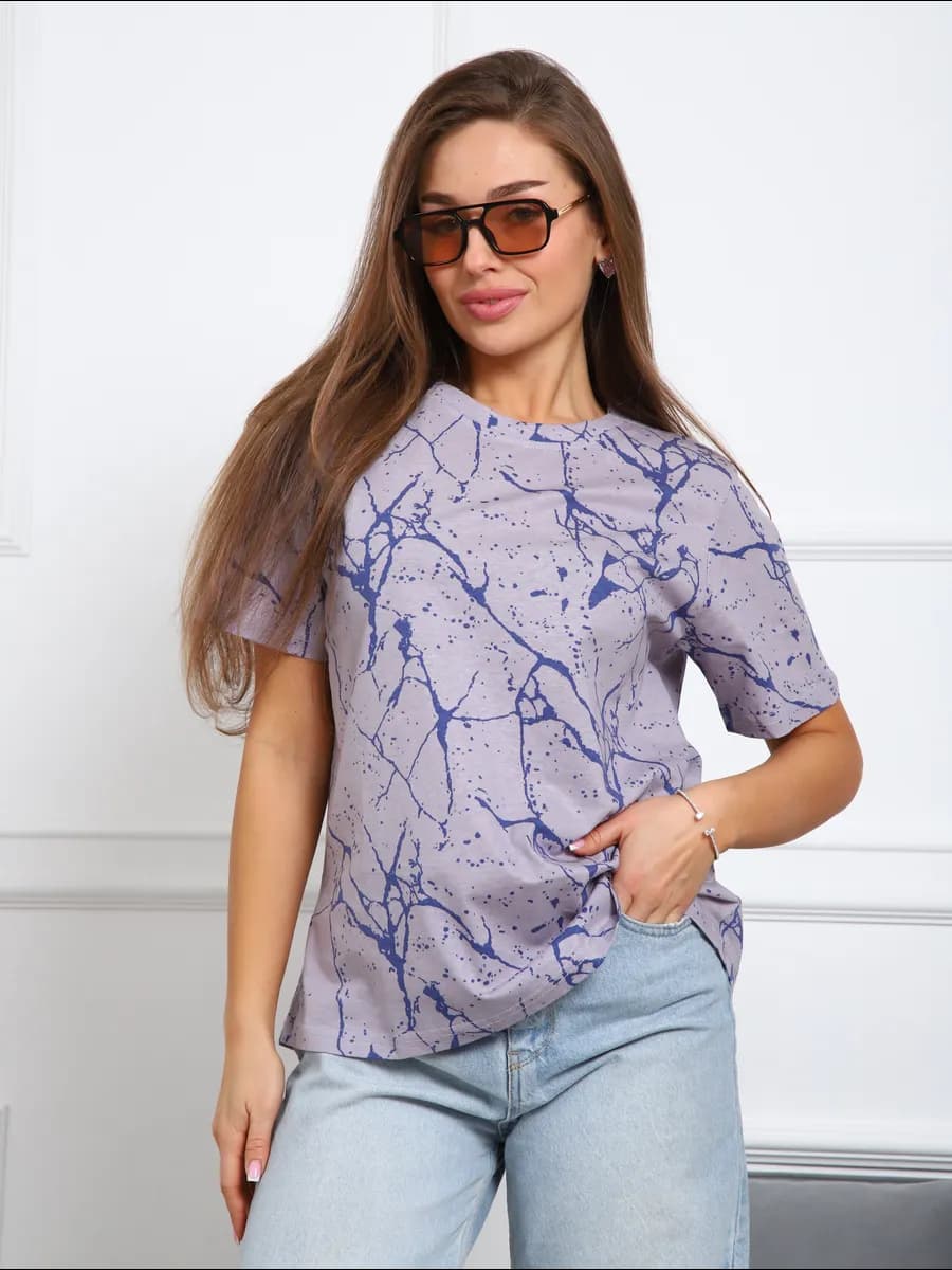 Футболка базовая домашняя больших размеров новогодняя