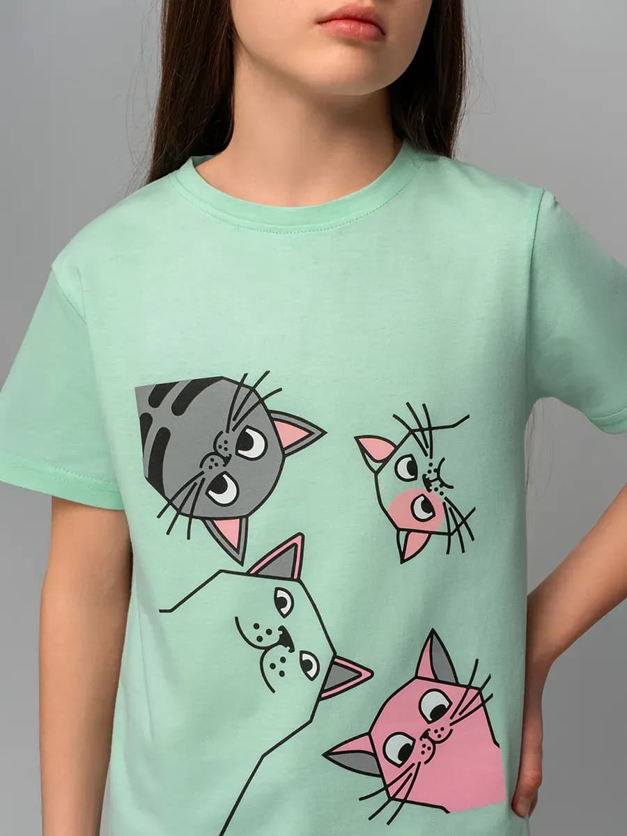 Футболка с принтом детская хлопковая - фото 1