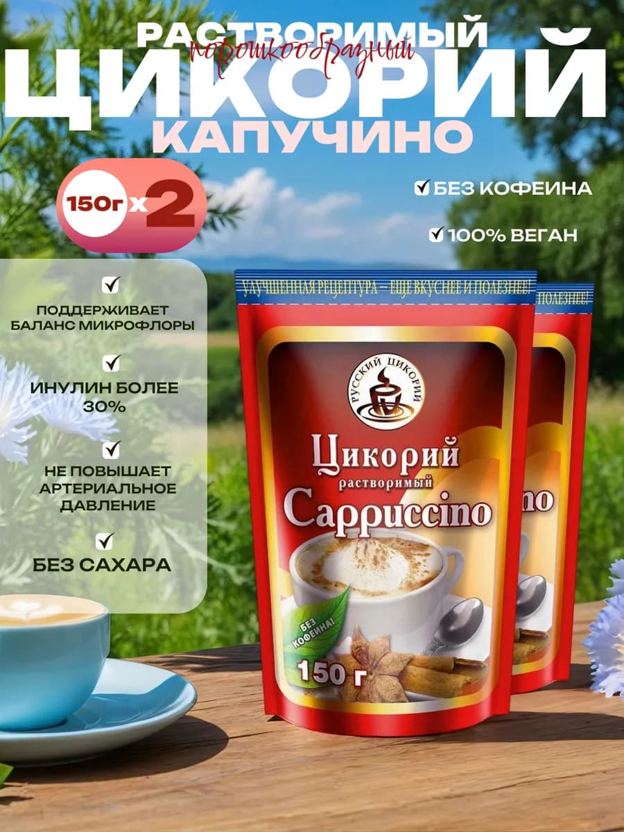 Цикорий растворимый Капучино 150г, Набор 2шт