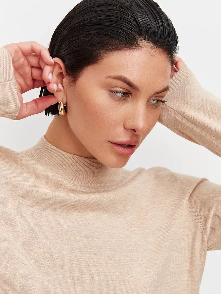 Джемпер тонкий с горлом кашемир