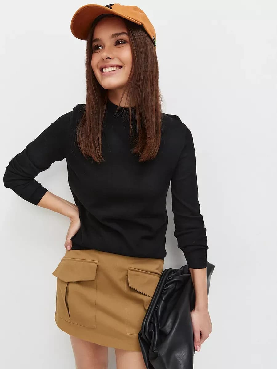 Джемпер тонкий с горлом кашемир