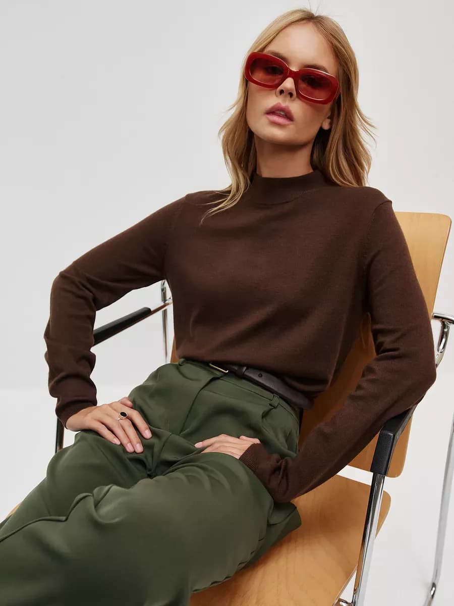 Джемпер тонкий с горлом кашемир