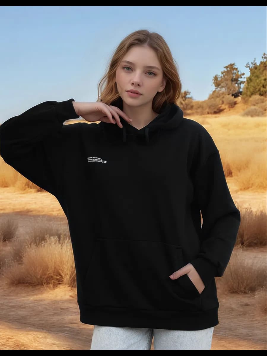 Худи с капюшоном и принтом