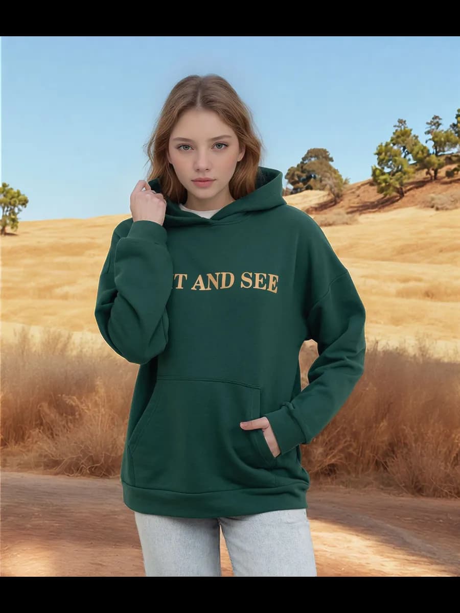 Худи с капюшоном и принтом - фото 1