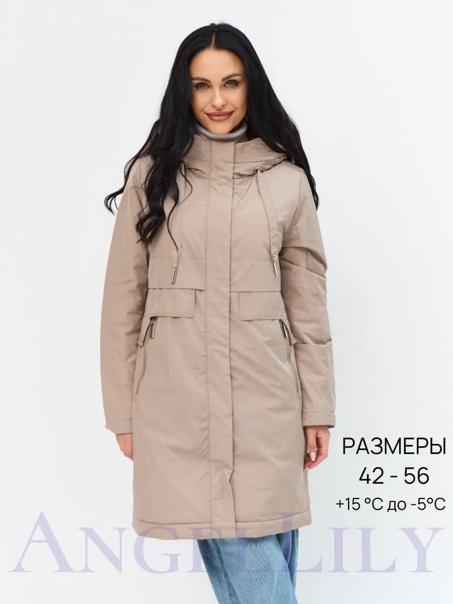 Демисезонная курта с капюшоном большие размеры