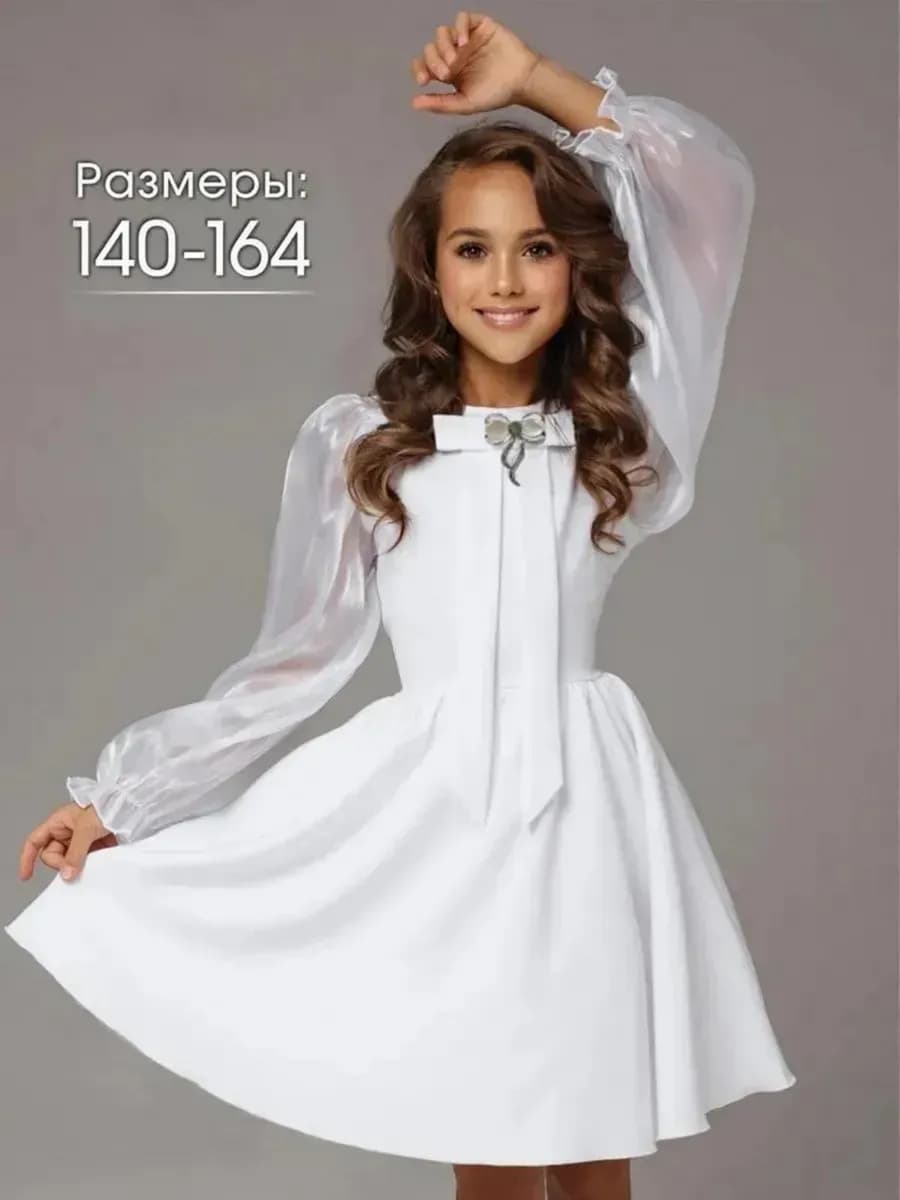 Платье нарядное с длинным рукавом - фото 1