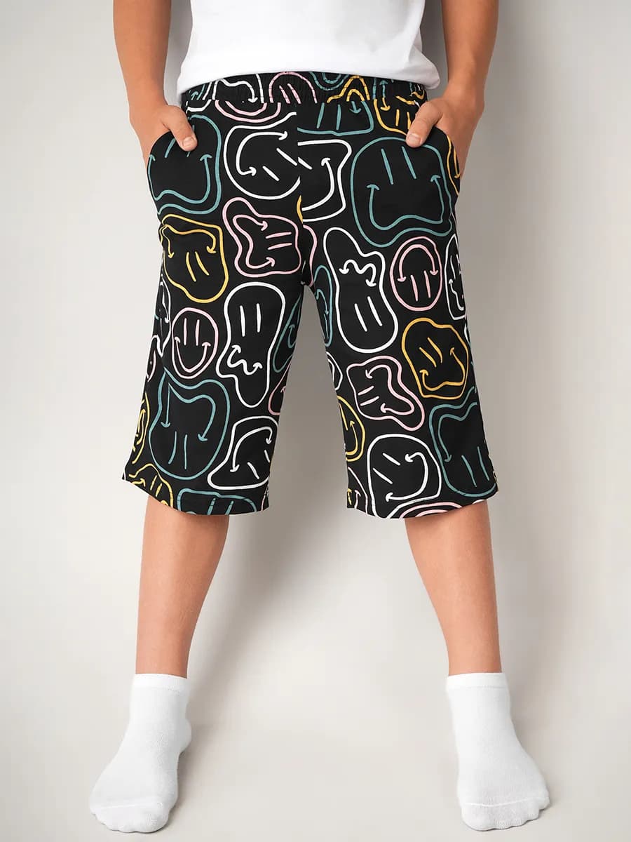 Шорты домашние детские с принтом удлиненные