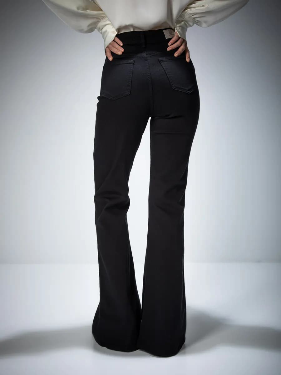 Джинсы женские клеш с высокой посадкой