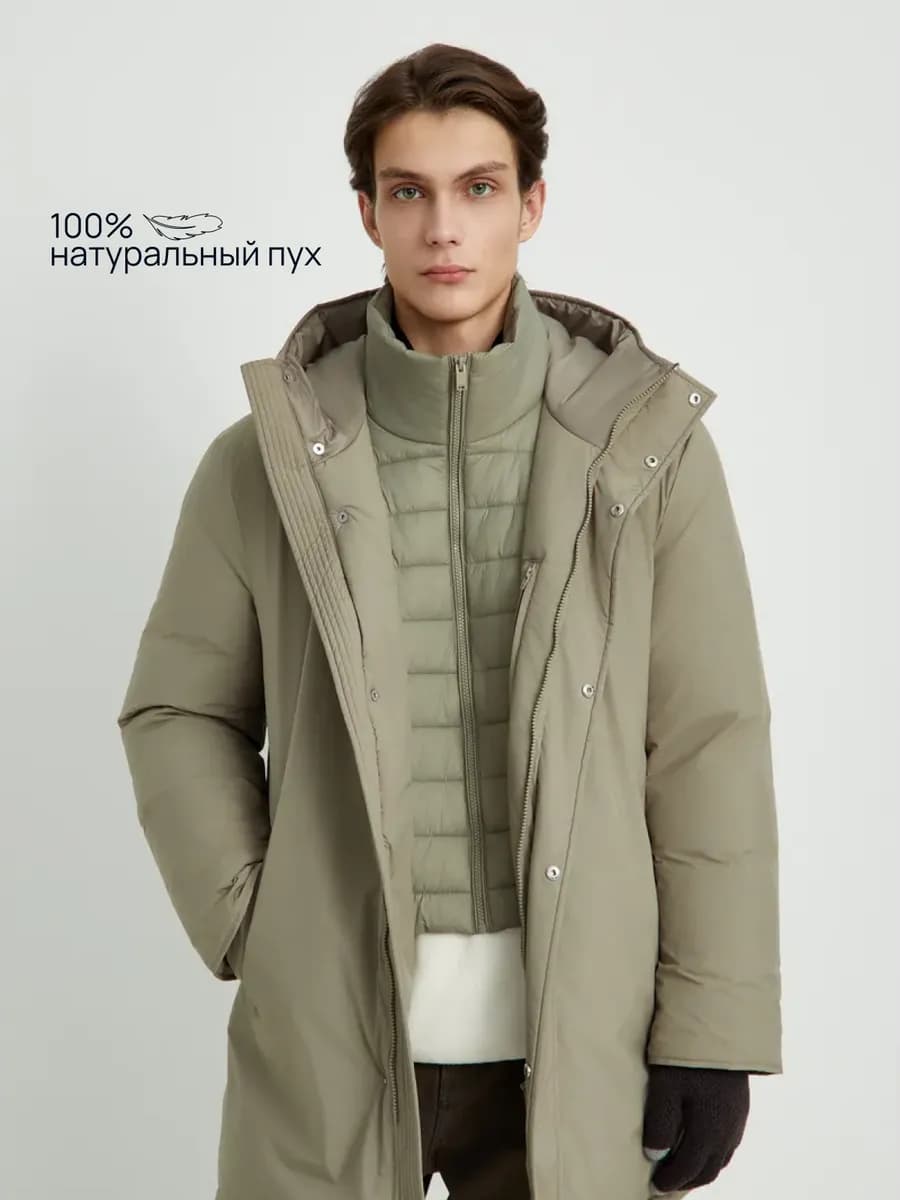 Пуховое полупальто