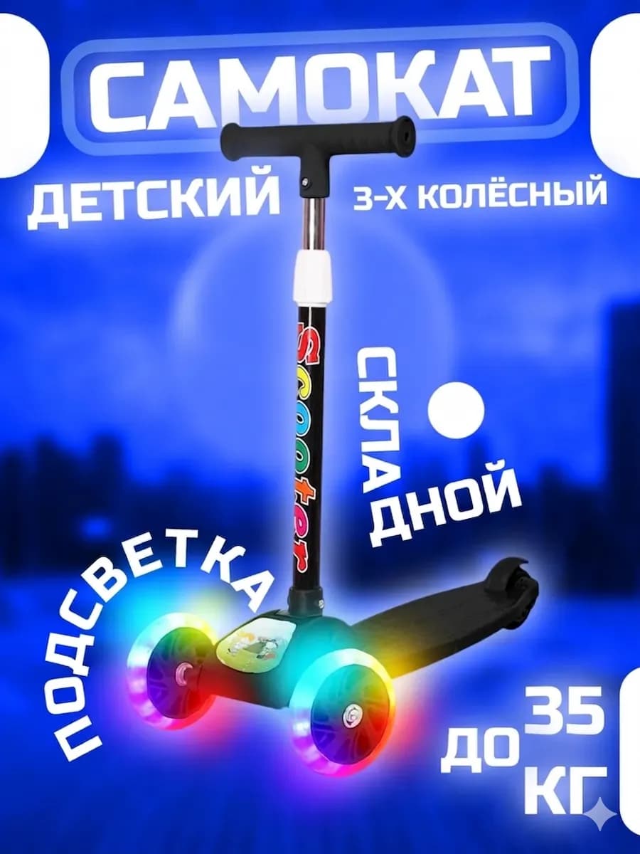 Самокат трех колесный детский