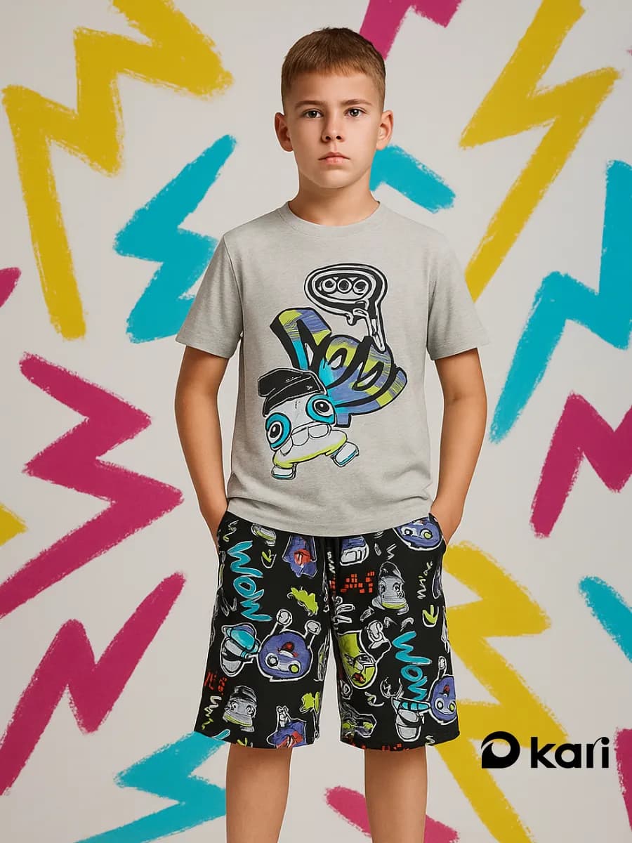 Костюм для мальчика спортивный летний с шортами