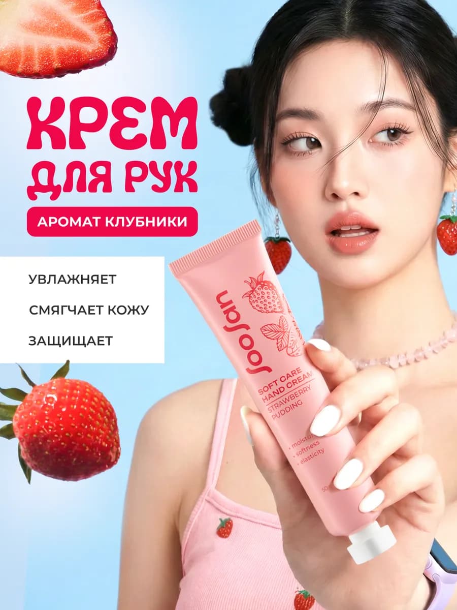Увлажняющий крем для рук с ароматом клубники Корея