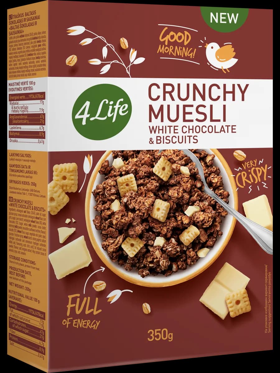 Мюсли хрустящие "White chocolate & biscuits" 350г