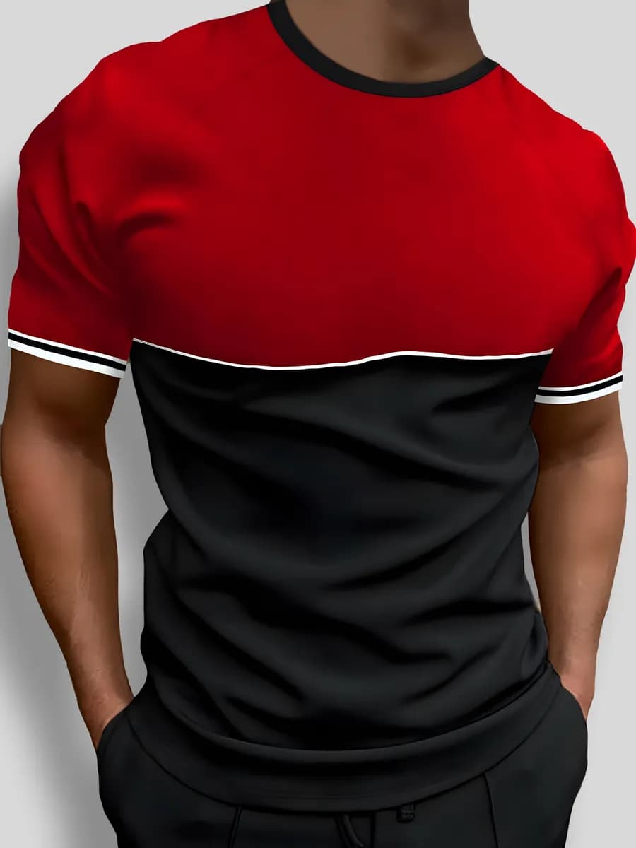 Футболка слим с принтом хлопок