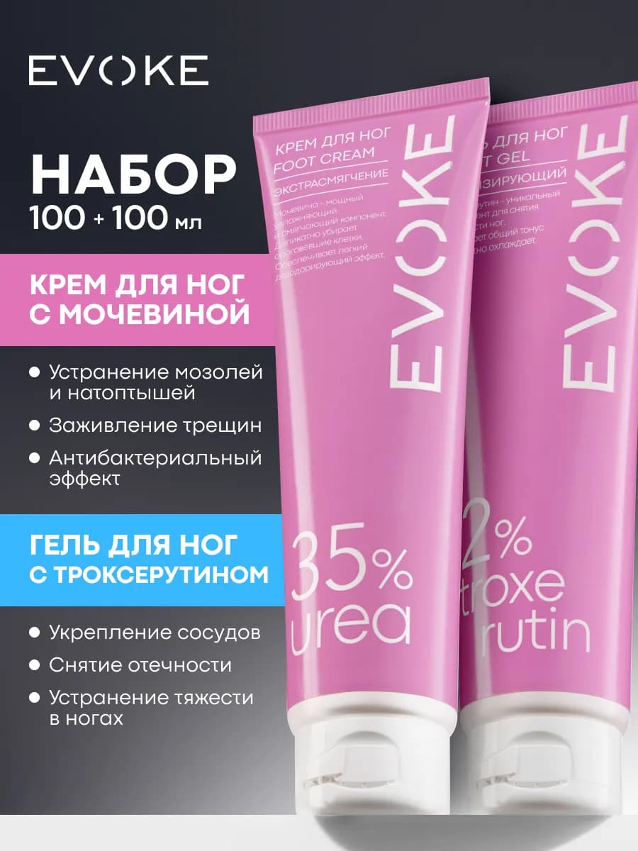 Набор крем для ног с мочевиной 35% и гель для ног от отеков
