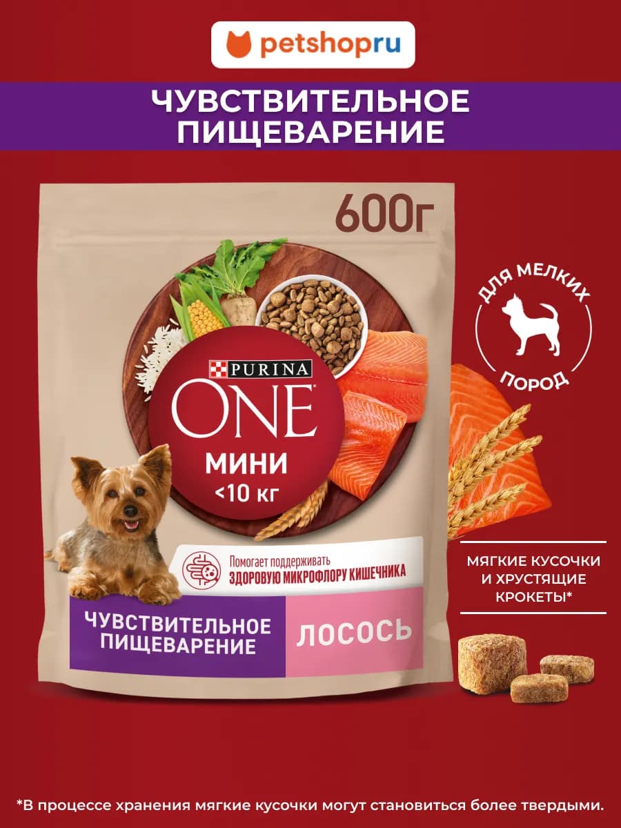 Сухой корм для собак мелких пород для пищеварения, 600 г