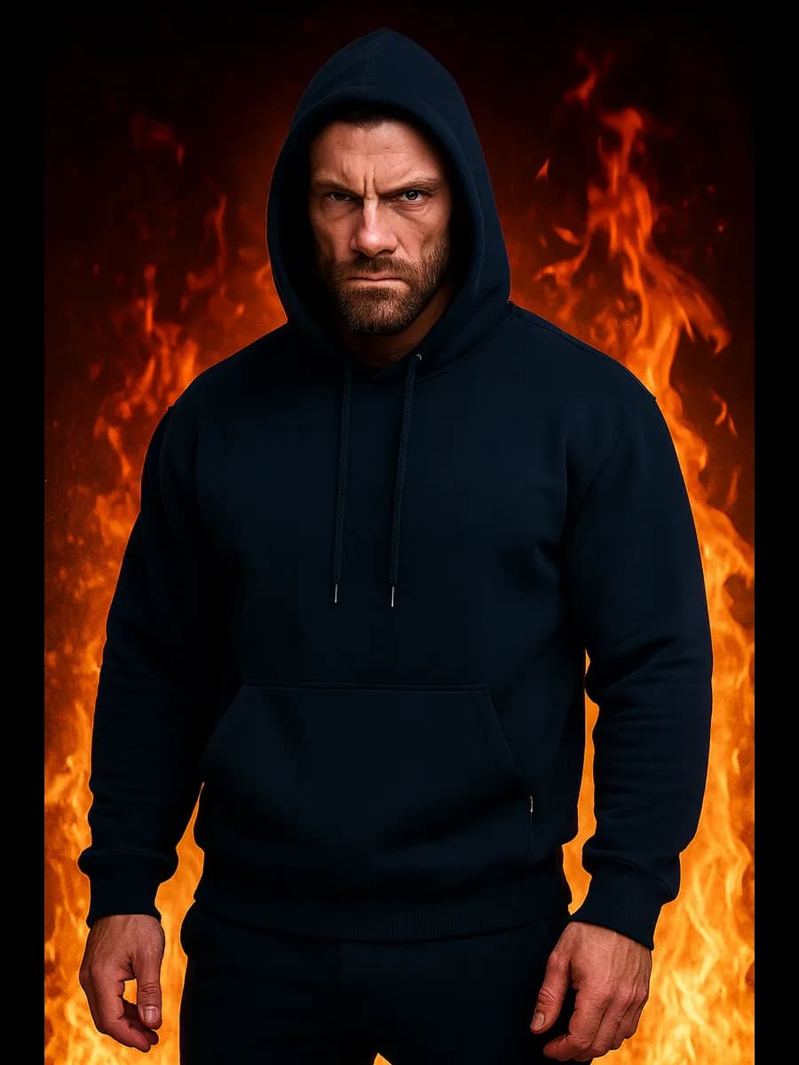 Худи мужское с капюшоном на флисе