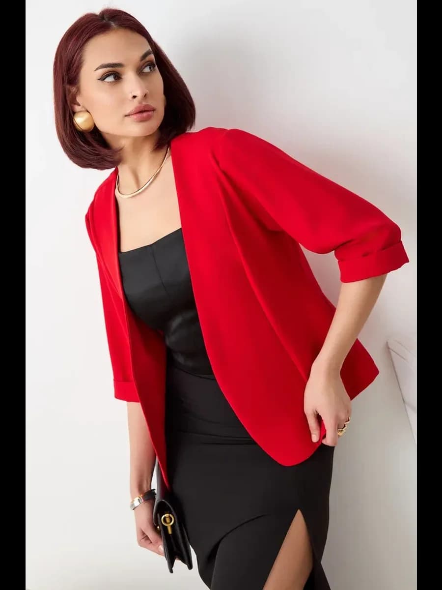 Пиджак жакет красный больших размеров