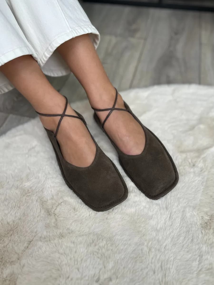 Балетки замшевые