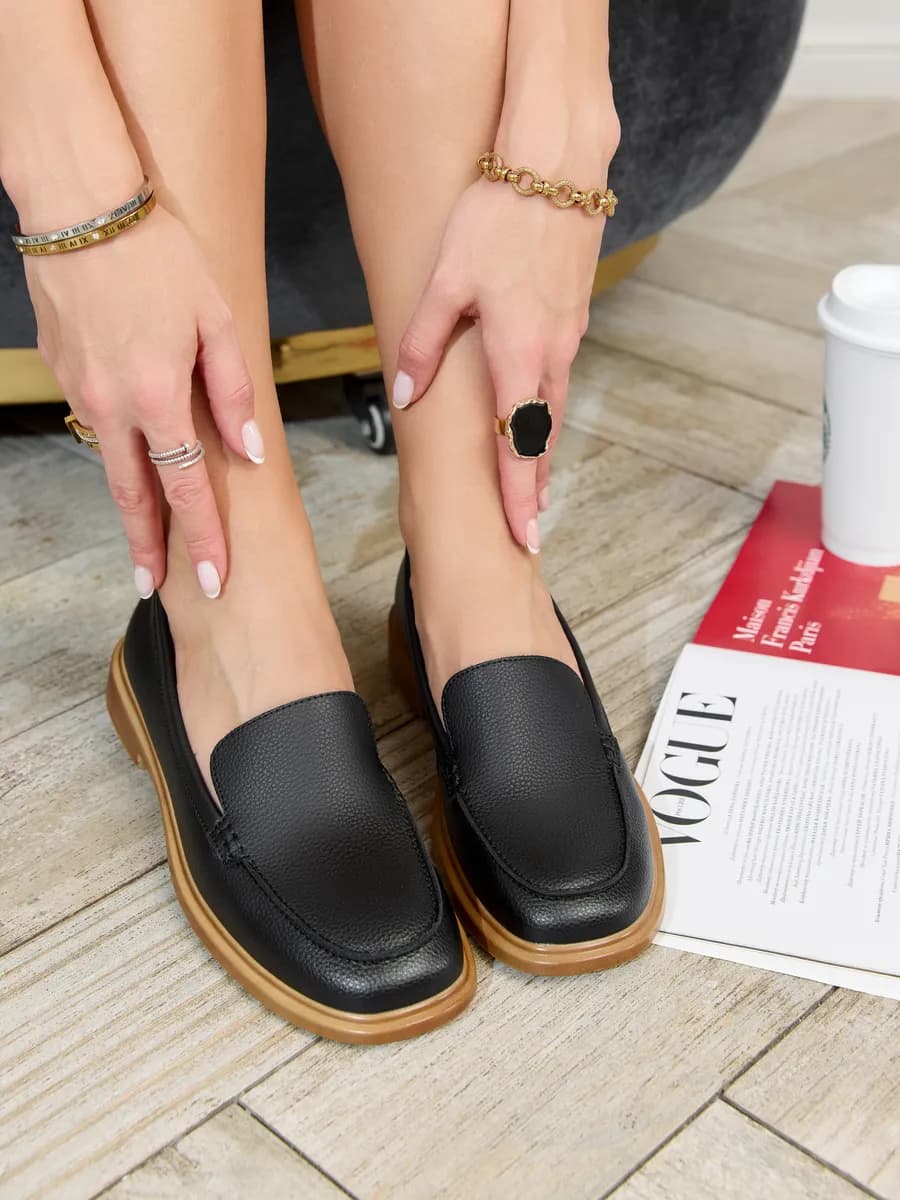 туфли на низком каблуке осенние лоферы