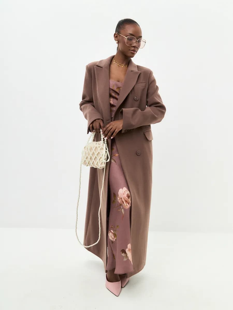 Длинное демисезонное Пальто веснаосень