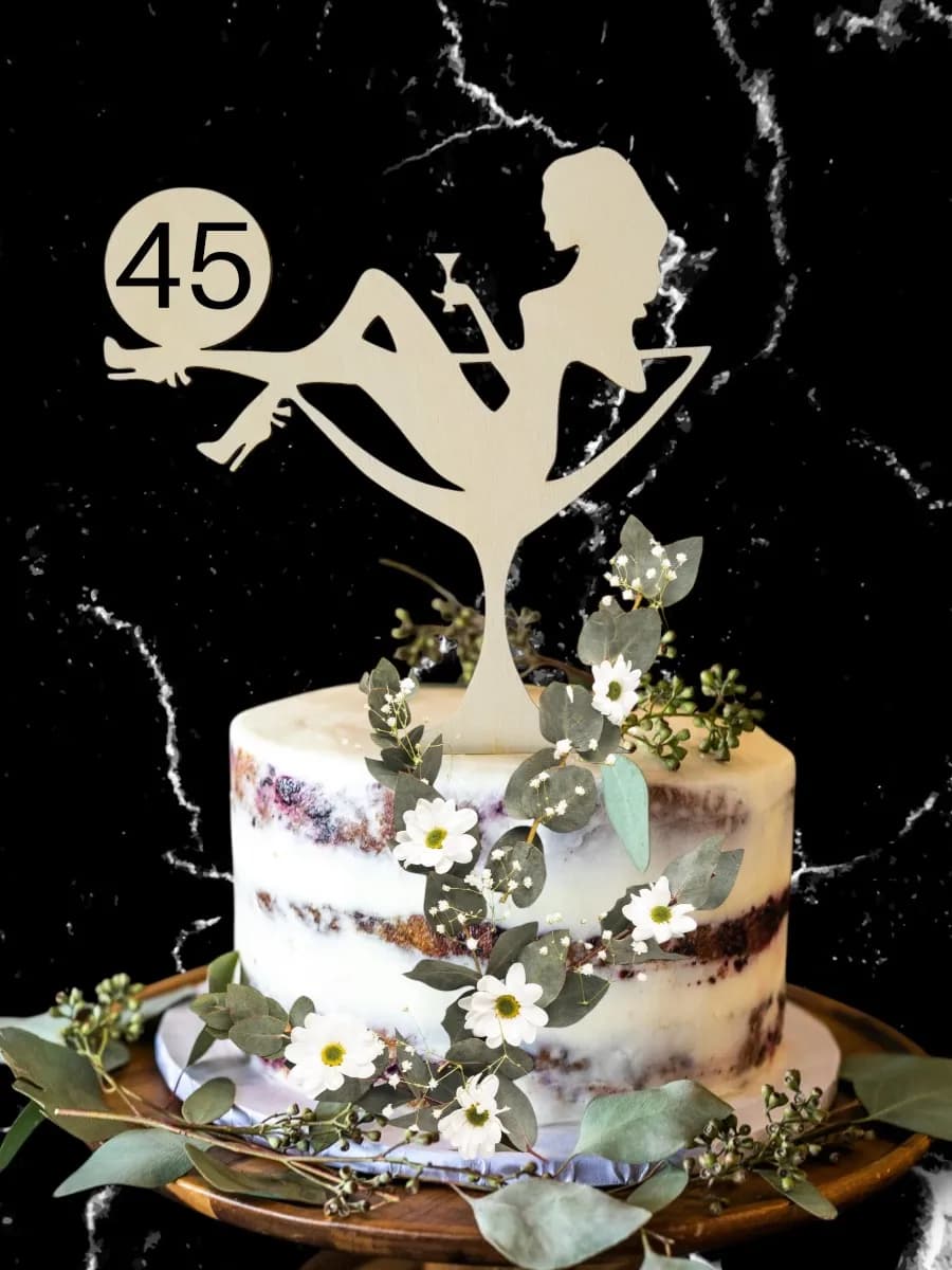 Топпер деревянный "Девушки" 45 лет