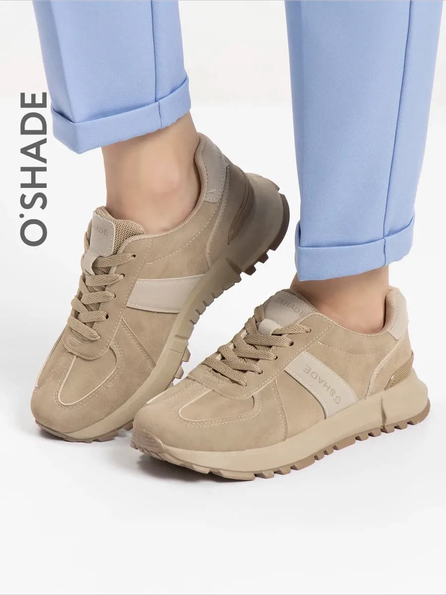 Кроссовки женские бежевые