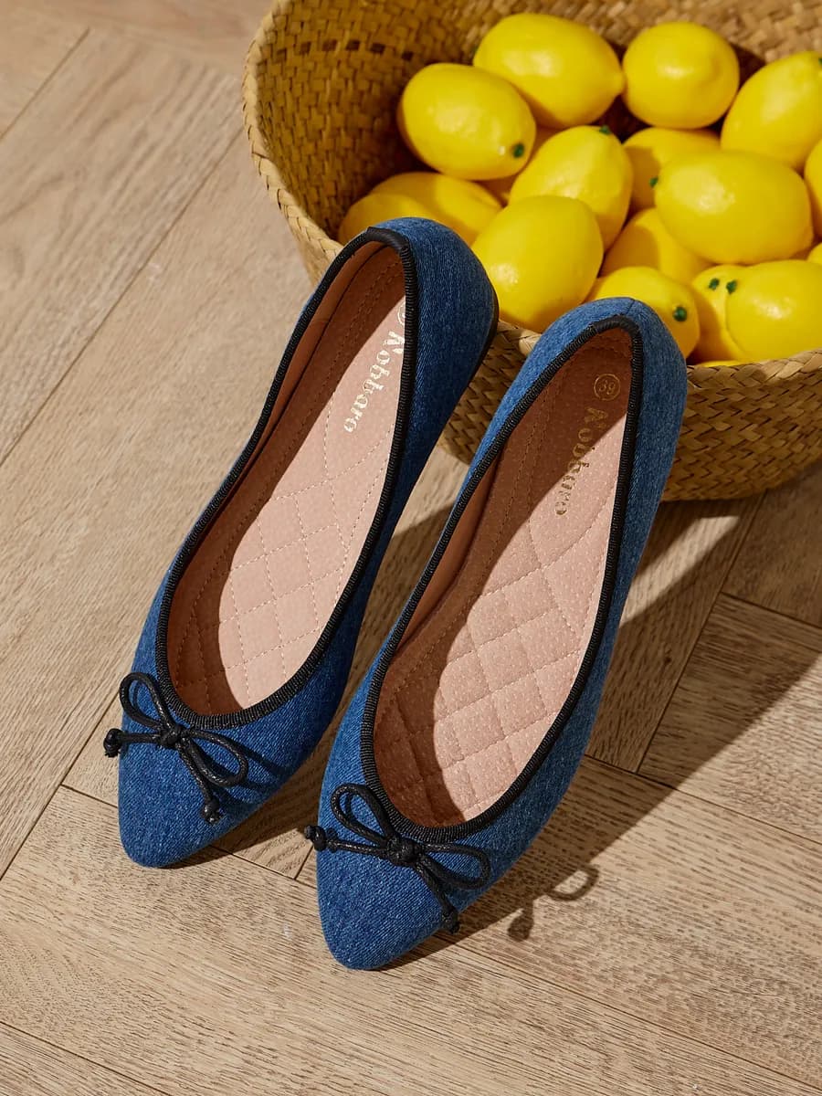 Балетки летние с бантиком