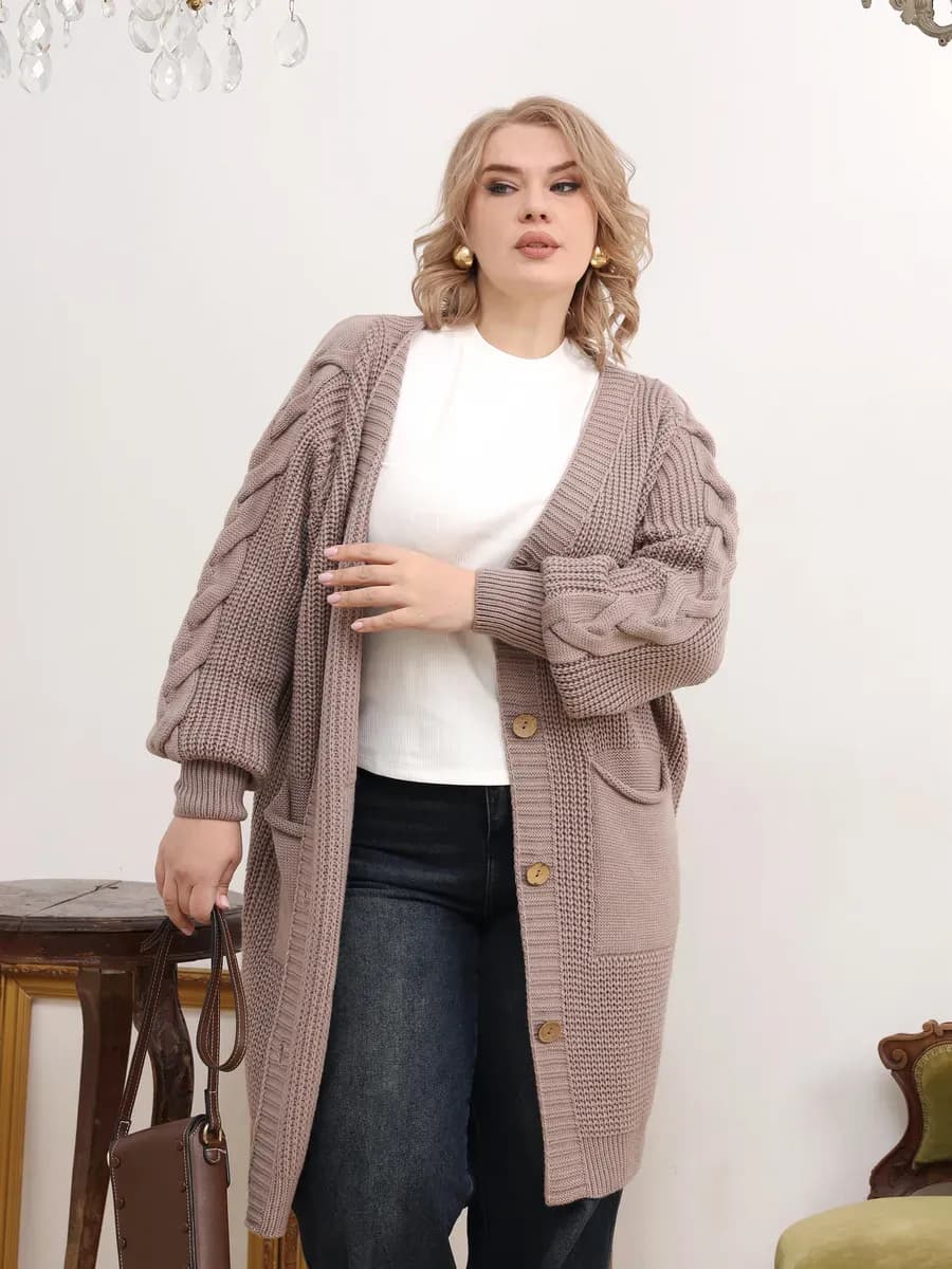 Кардиган женский удлиненный больших размеров