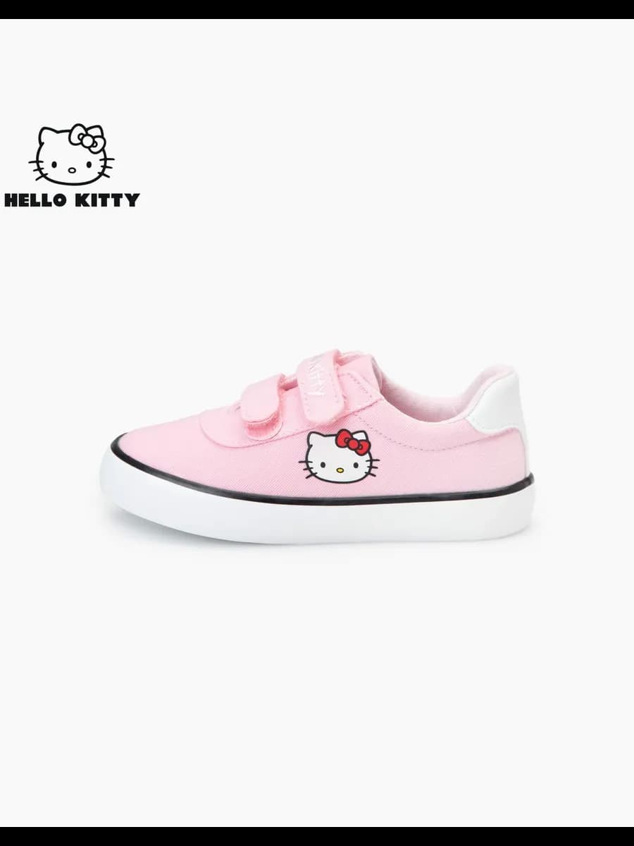 Розовые кеды на липучке с принтом Hello Kitty