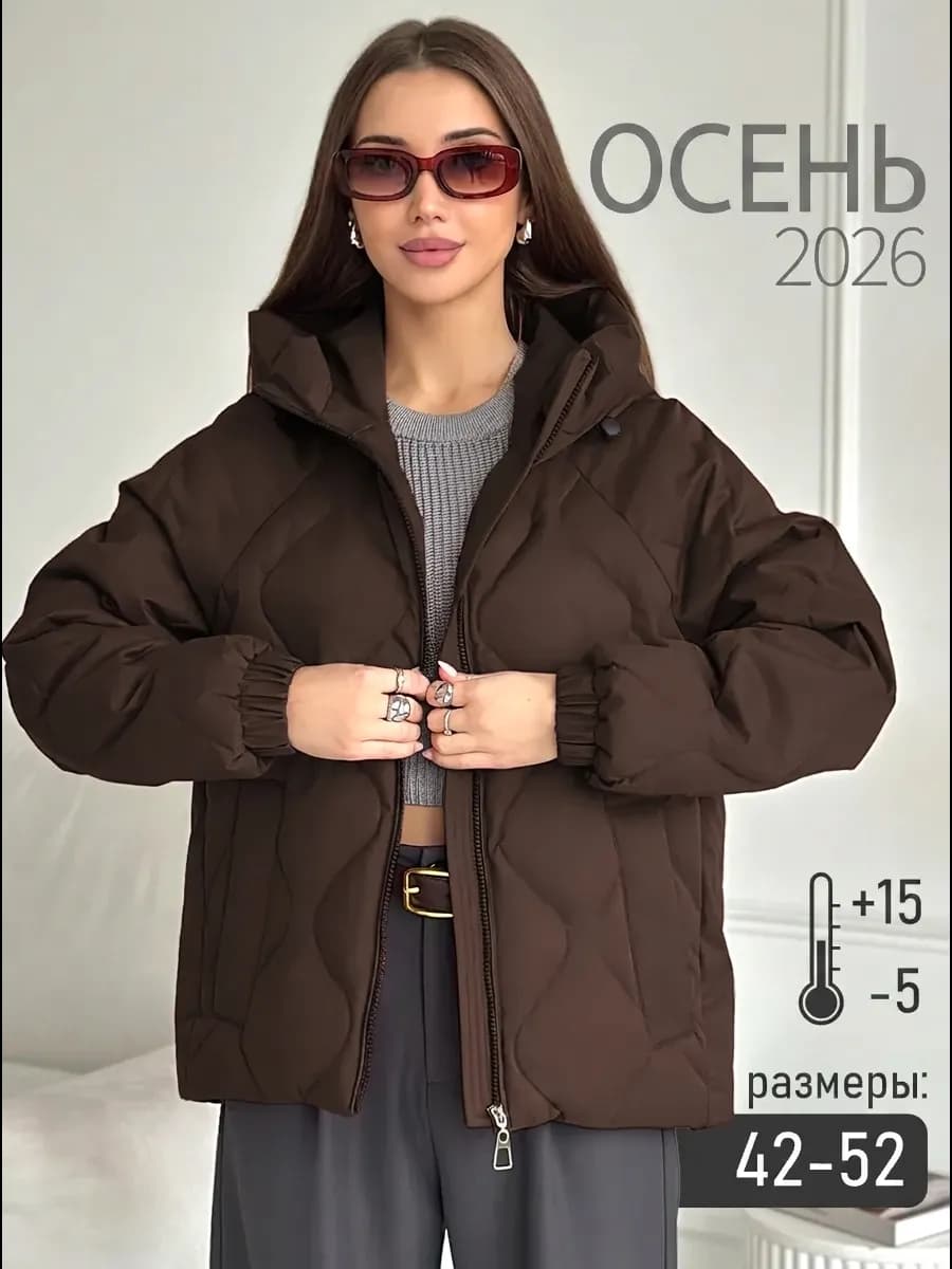 Куртка осенняя бомбер с капюшоном утепленный