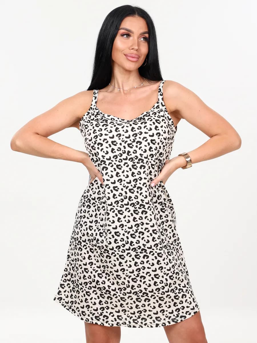 Ночная сорочка хлопок на бретельках домашняя