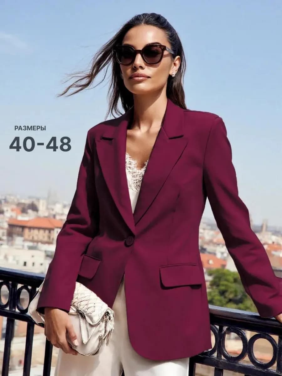 Пиджак приталенный удлиненный жакет классический